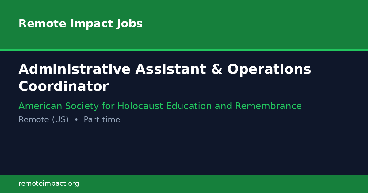 Administrative Assistant & Operations Coordinator at American Society ...