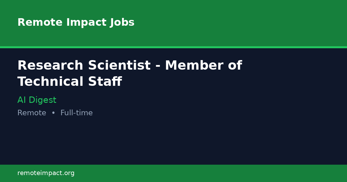 Research Scientist - Member of Technical Staff at AI Digest