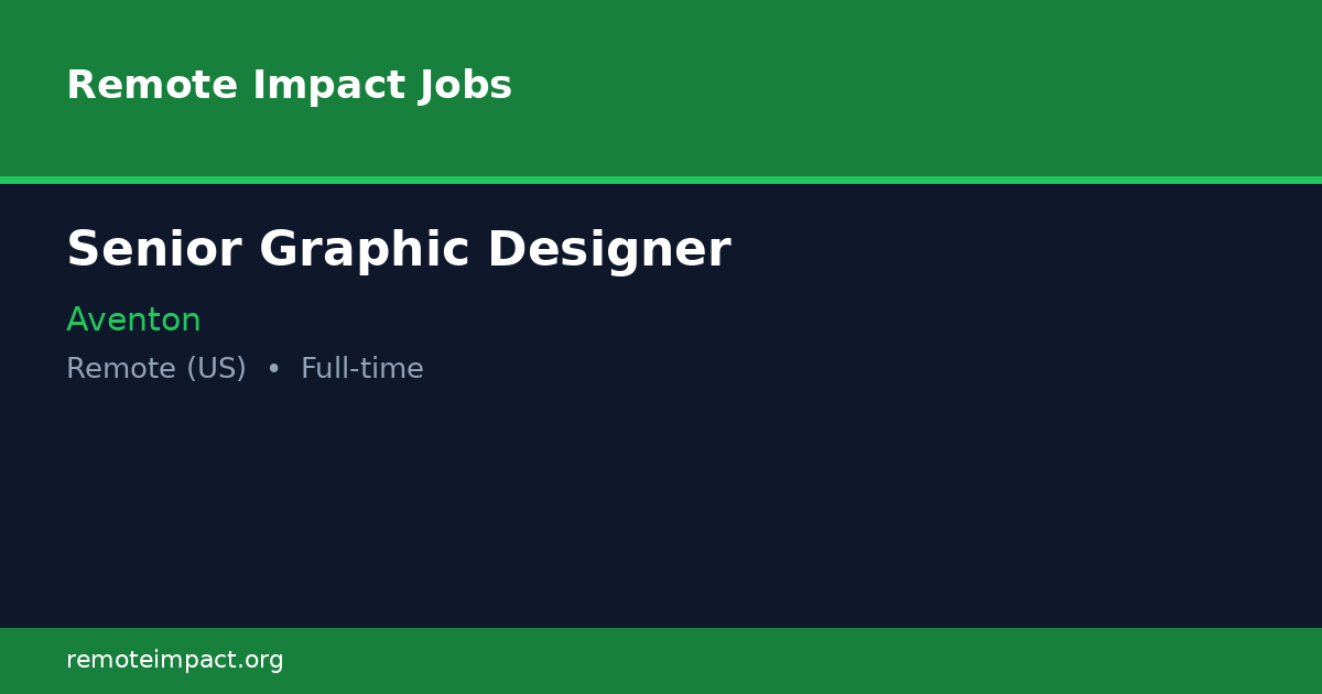 Senior Graphic Designer at Aventon - Remote Impact Jobs