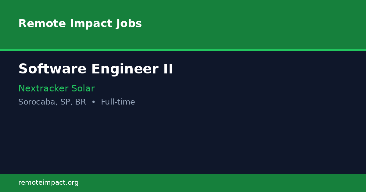 Software Engineer II at Nextracker Solar - Remote Impact Jobs
